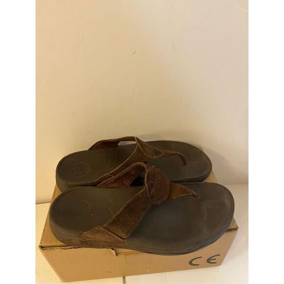 Fit flops size 9 brown suede sandals tone up walking shoes - Picture 2 of 5